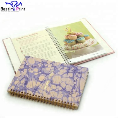 Custom Color Printing Plastic Spiral Wire Coil Binding Recipe Book