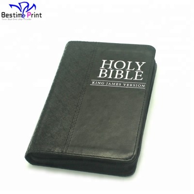 Printing Leather Cover Bible Book With Zipper